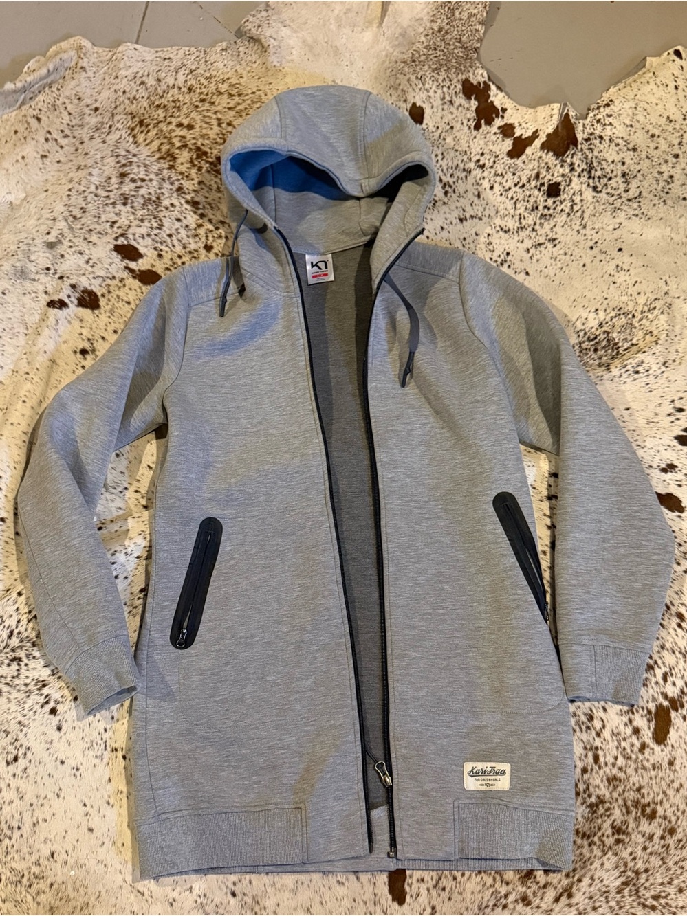 Kari Traa Light Grey Hooded Zip Jacket